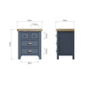 Norfolk Oak & Blue Painted Bedside - Extra Large
