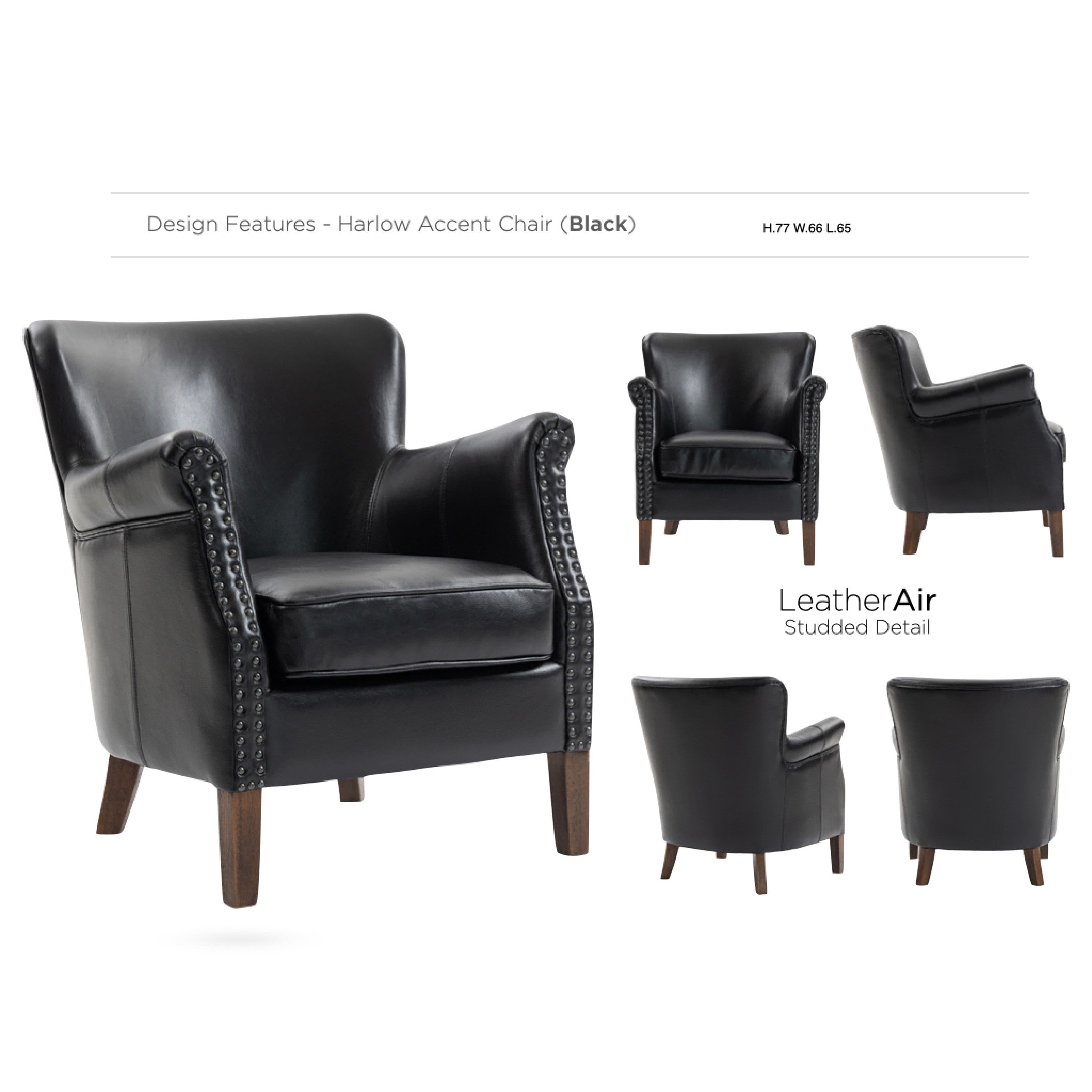 Harlow Accent Arm Chair - Black
