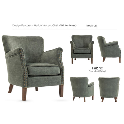 Harlow Accent Arm Chair - Winter Moss