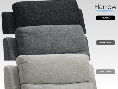 Harrow Sofa - 2 Seater Electric Recliner - Light Grey