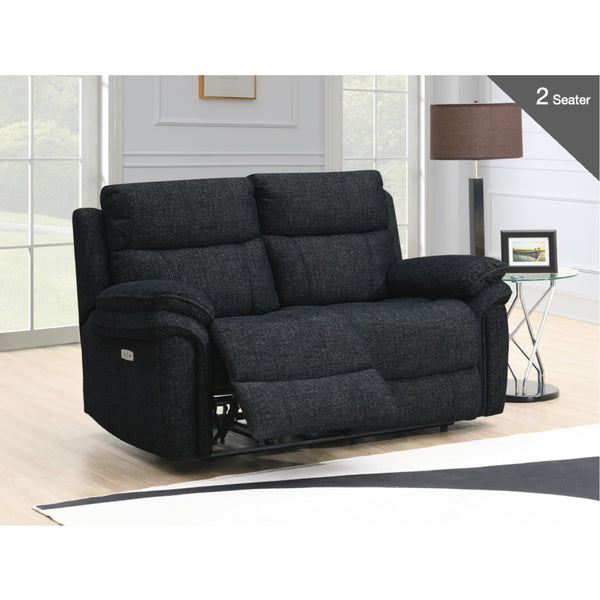 Harrow Sofa - 2 Seater Electric Recliner - Black