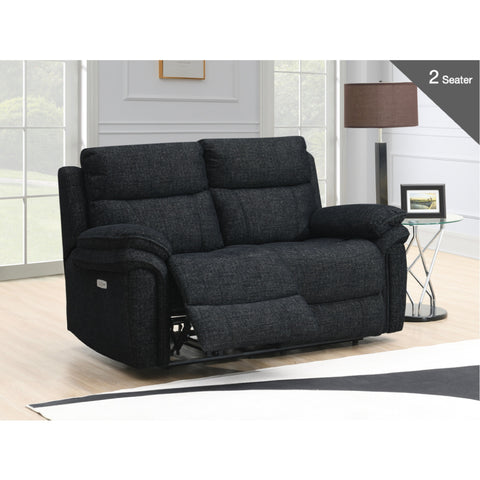 Harrow Sofa - 2 Seater Electric Recliner - Black