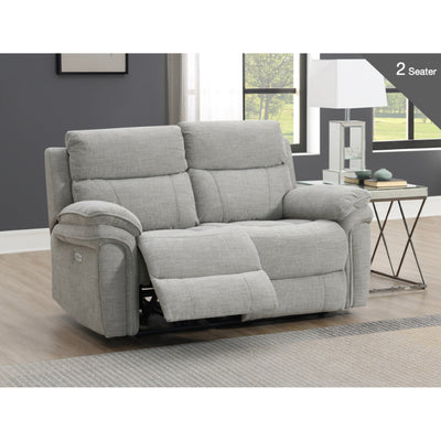 Harrow Sofa - 2 Seater Electric Recliner - Light Grey