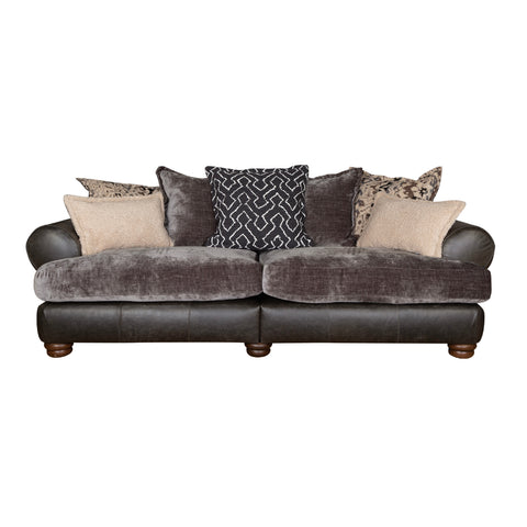 Horatio Leather & Fabric Sofa - 4 Seater Modular (Pillow Back)
