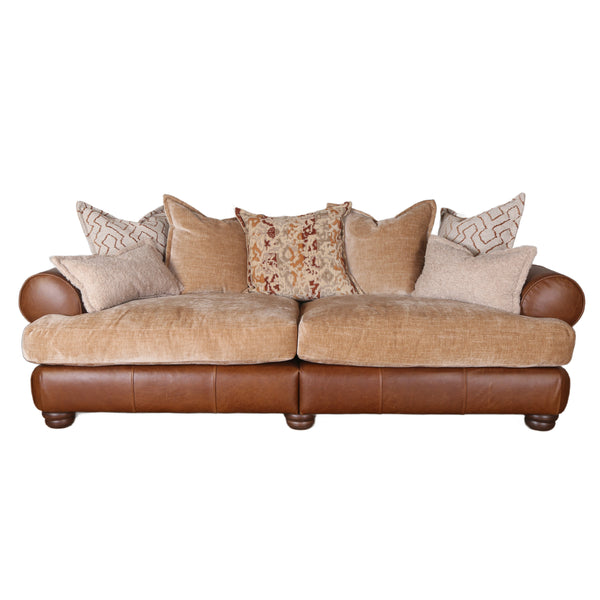 Horatio Leather & Fabric Sofa - 4 Seater Modular (Pillow Back)
