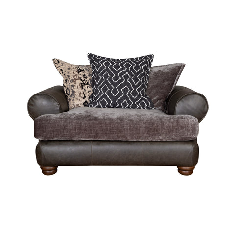 Horatio Leather & Fabric Sofa - Love Chair (Pillow Back)