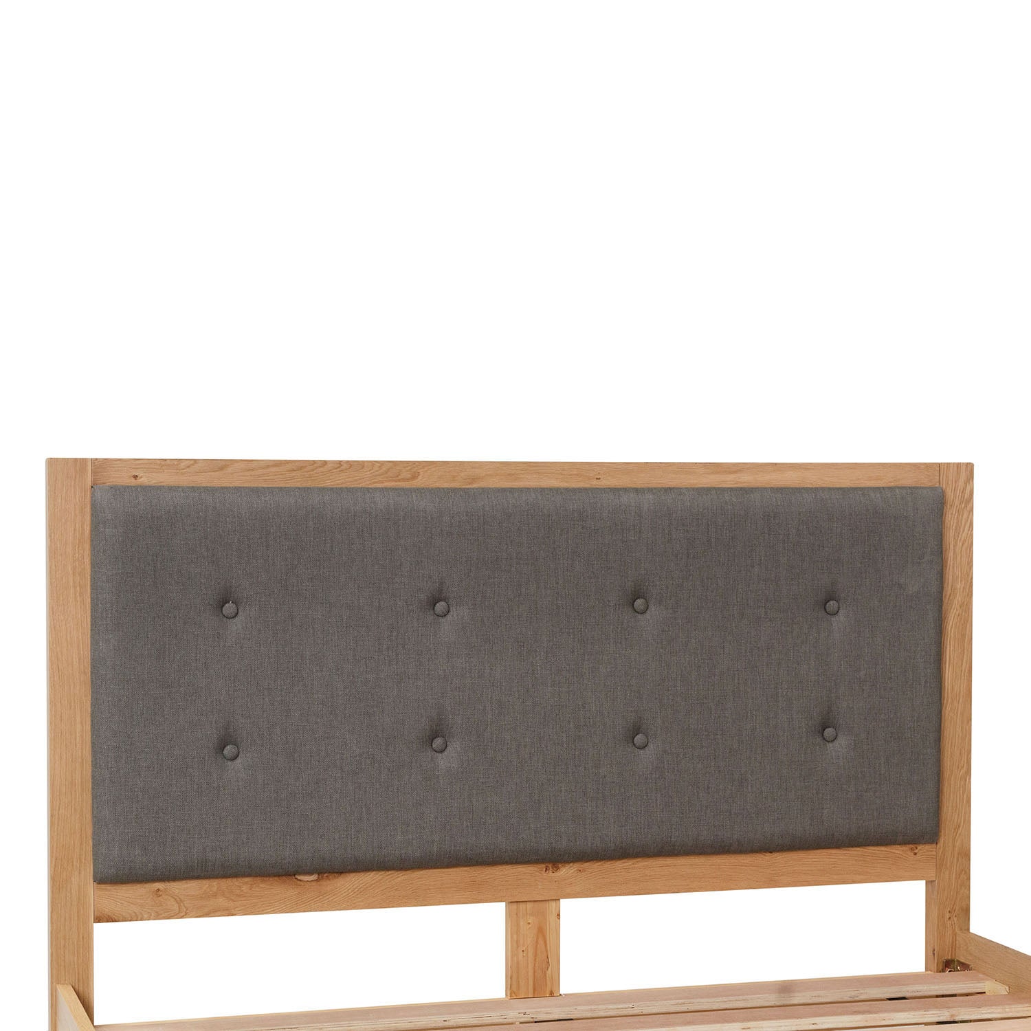 Industrial Oak 6ft (180cm) Bed - Fabric Headboard