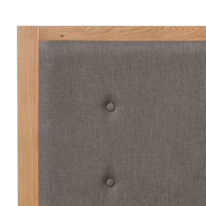Industrial Oak 6ft (180cm) Bed - Fabric Headboard