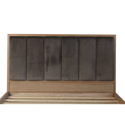 Havana Industrial Oak 5ft (150cm) Bed - Fabric Headboard