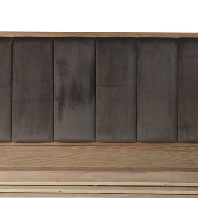 Havana Industrial Oak 5ft (150cm) Bed - Fabric Headboard