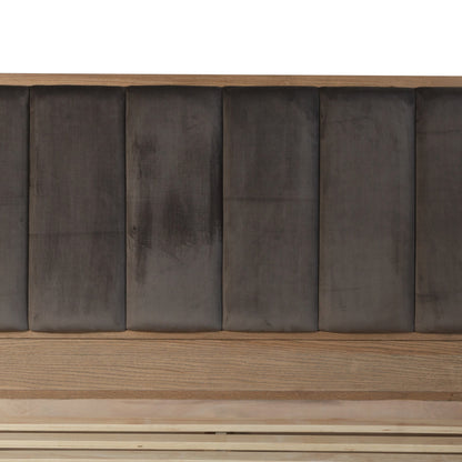 Havana Industrial Oak 5ft (150cm) Bed - Fabric Headboard