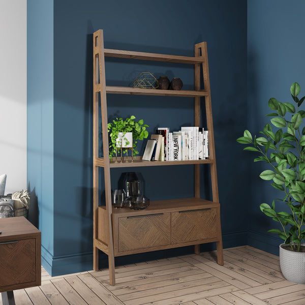 Havana Industrial Oak Open Bookcase