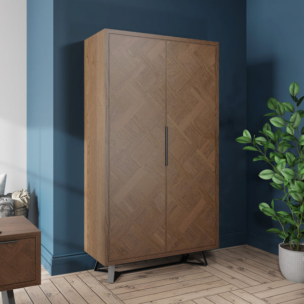 Havana Industrial Oak Wine Cabinet