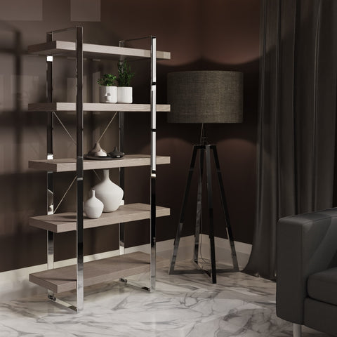 Sloane Oak & Chrome - Bookshelf