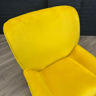 Teagan Accent Chair & Stool Set - Ochre Yellow
