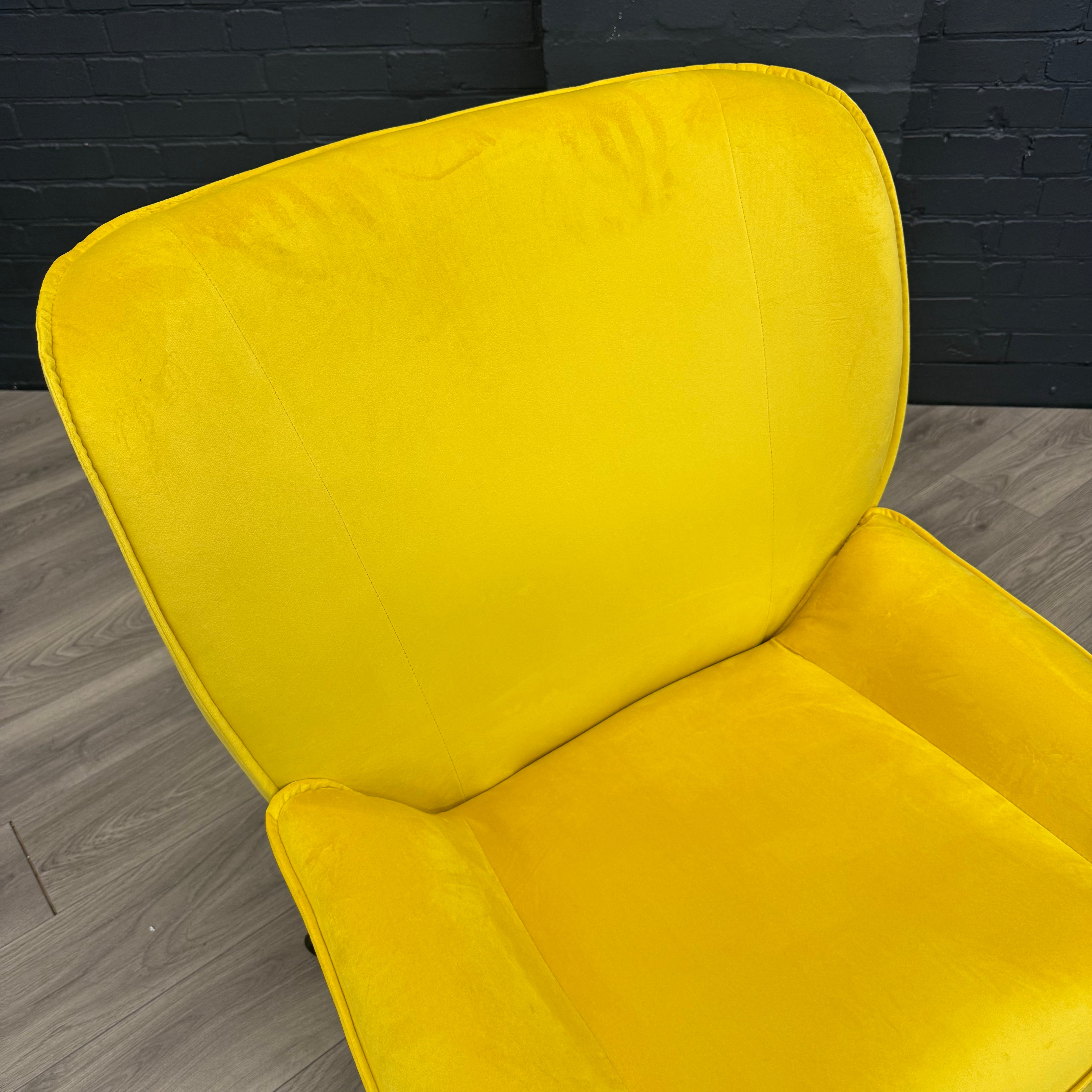 Teagan Accent Chair & Stool Set - Ochre Yellow