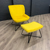 Teagan Accent Chair & Stool Set - Ochre Yellow