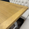 Montgomery Corner Dining Bench Set with Backs, PLUS Earlham Fixed Dining Table in White with Oak Top