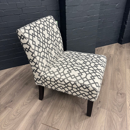Fabric Slipper Accent Chair - Geometric Pattern