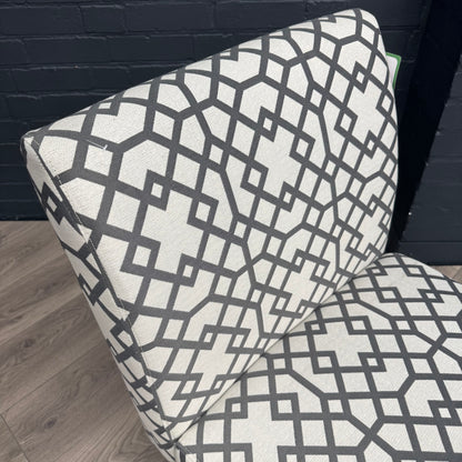 Fabric Slipper Accent Chair - Geometric Pattern