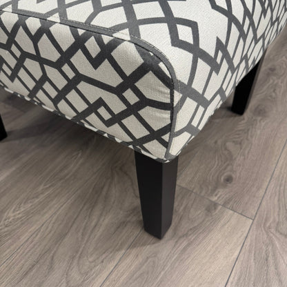 Fabric Slipper Accent Chair - Geometric Pattern