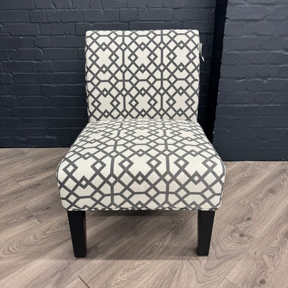 Fabric Slipper Accent Chair - Geometric Pattern