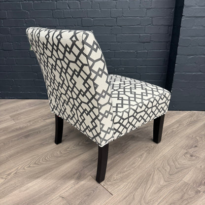 Fabric Slipper Accent Chair - Geometric Pattern