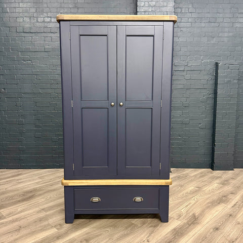 Norfolk Oak & Blue - 2 Door Wardrobe (Showroom Clearance)