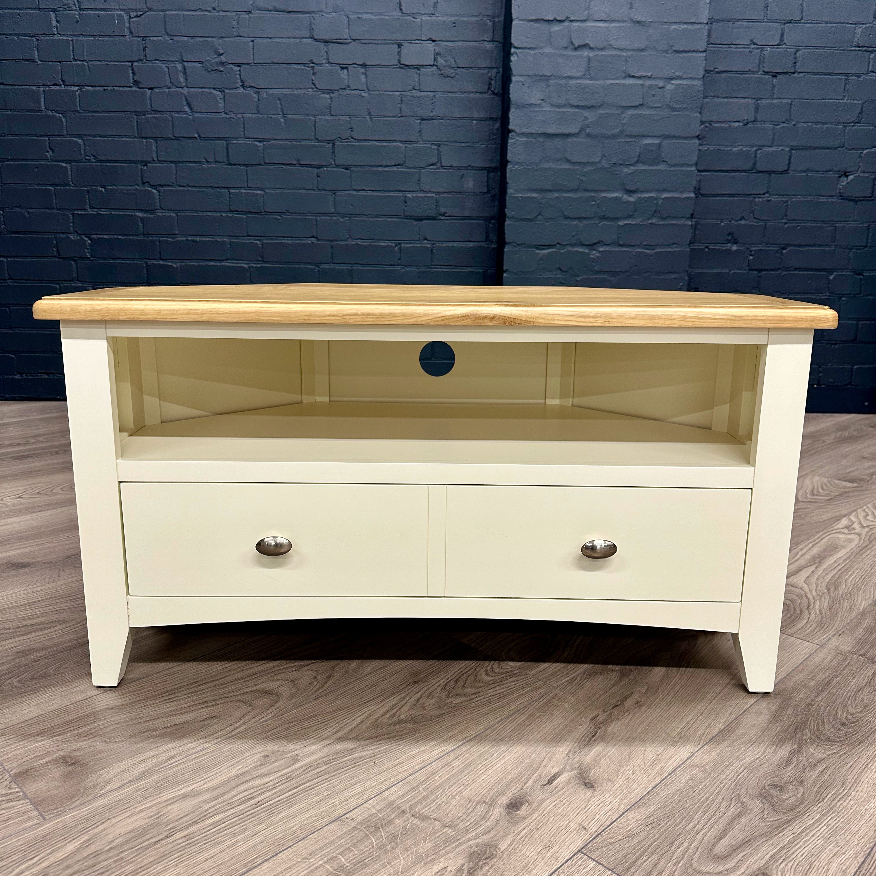 Modena Oak & White Corner TV Unit