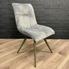 Grey Gloss 1.3m Table, PLUS 4x Luxury Velvet Chairs