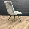 Grey Gloss 1.3m Table, PLUS 4x Luxury Velvet Chairs
