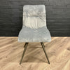Grey Gloss 1.3m Table, PLUS 4x Luxury Velvet Chairs