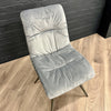 Grey Gloss 1.3m Table, PLUS 4x Luxury Velvet Chairs