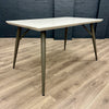 Grey Gloss 1.3m Table, PLUS 4x Luxury Velvet Chairs