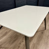 Grey Gloss 1.3m Table, PLUS 4x Luxury Velvet Chairs