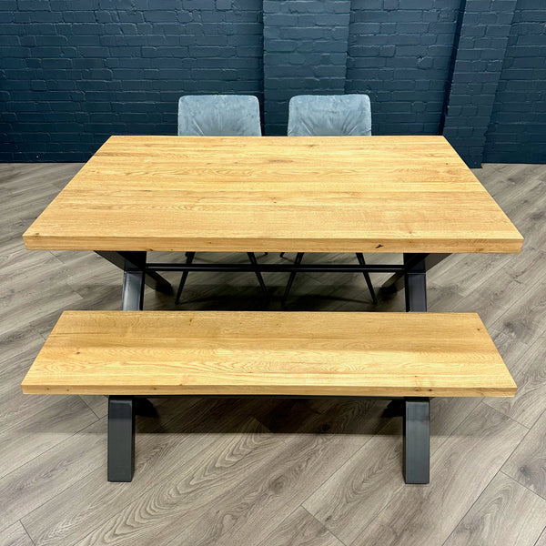 Fusion Oak Small Table PLUS x2 Light Grey Arana Dining Chairs + x1 Sma