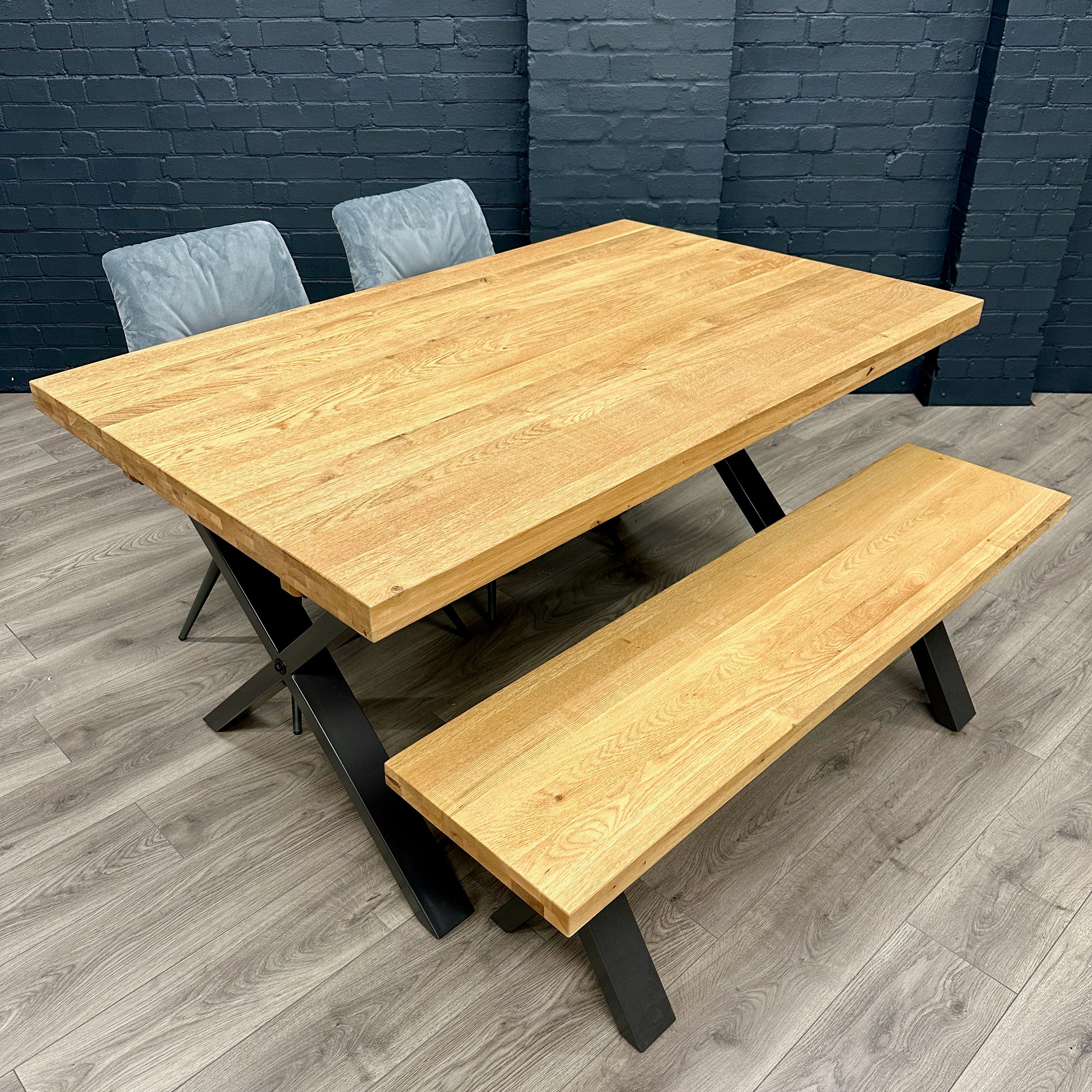 Fusion Oak Small Table PLUS x2 Light Grey Arana Dining Chairs + x1 Sma