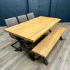 Fusion Oak Large Table PLUS x3 Retro Fusion Dining Chairs + x1 Large Oak Bench