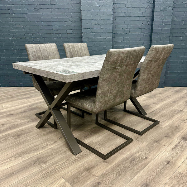 Fusion Stone Small Table PLUS x4 Retro Fusion Dining Chairs