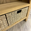 Norfolk Oak - Small Bookcase with Baskets (Showroom Clearance)