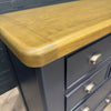 Hewitt Norfolk Oak & Blue Painted Chest of Drawer - 4 over 2