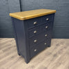 Hewitt Norfolk Oak & Blue Painted Chest of Drawer - 4 over 2
