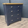 Hewitt Norfolk Oak & Blue Painted Chest of Drawer - 4 over 2