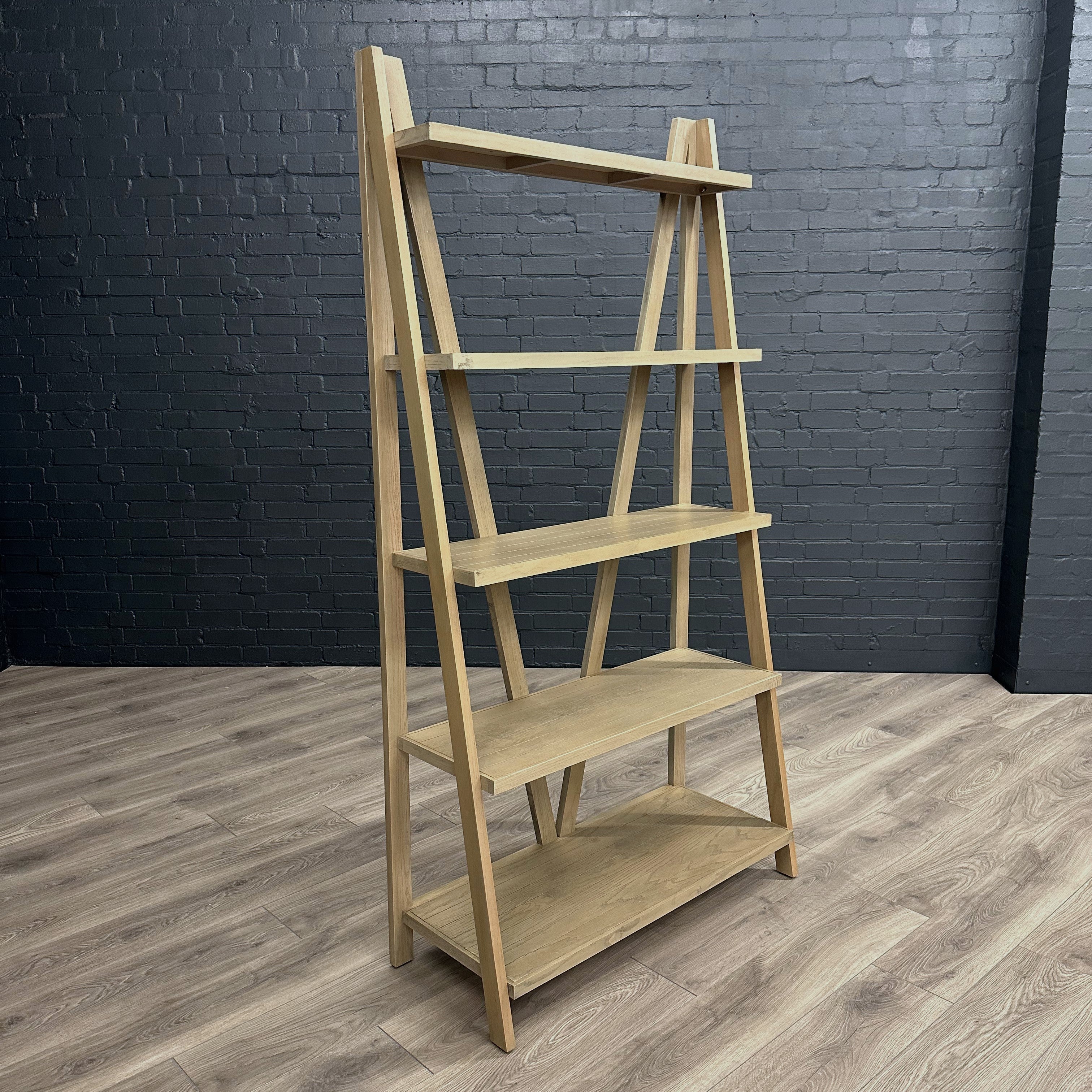 Suffolk Grey Oak - Large Leaner Bookcase