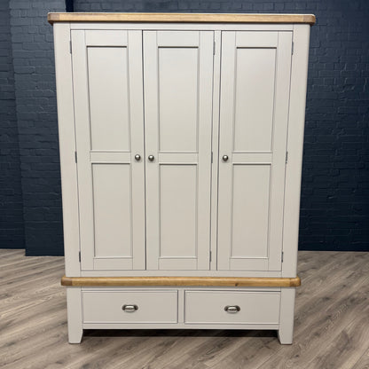 Norfolk Oak & Grey - 3 Door Wardrobe