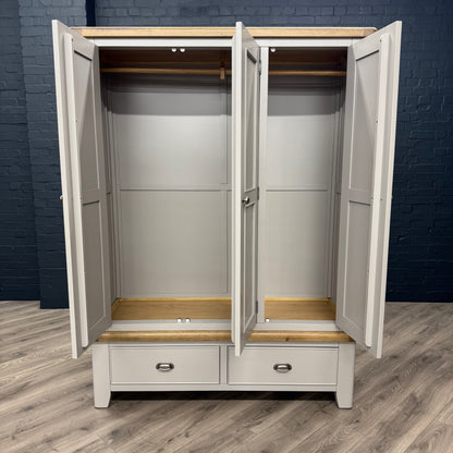 Norfolk Oak & Grey - 3 Door Wardrobe