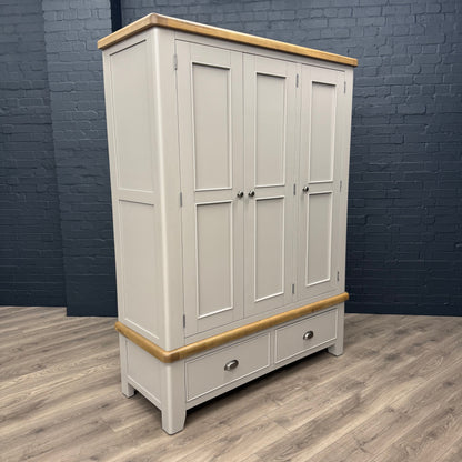 Norfolk Oak & Grey - 3 Door Wardrobe