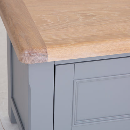 Dorset Oak & Storm Grey Painted - Large TV Unit