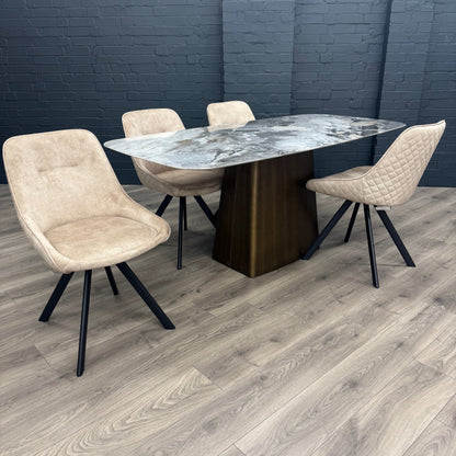 Chicago 1.8m Dining Table PLUS X4 Chicago Taupe Dining Chairs