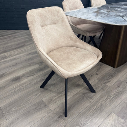 Chicago 1.8m Dining Table PLUS X4 Chicago Taupe Dining Chairs
